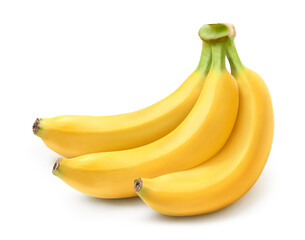 Rip sweet banana isolated on white background. Clipping path.