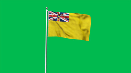 Fototapeta premium High detailed flag of Niue. National Niue flag. Oceania. 3D illustration.