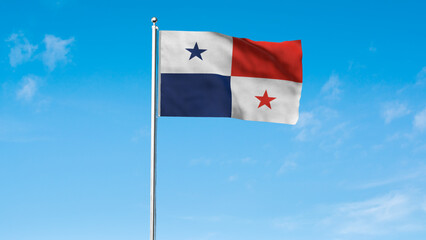 High detailed flag of Panama. National Panama flag. North America. 3D illustration.