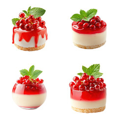 Currant pudding isolate on white background Collection Png.