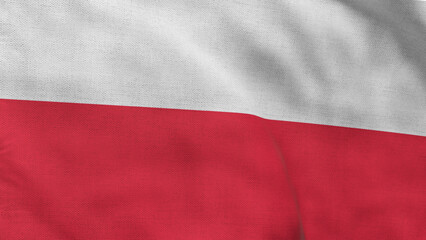 High detailed flag of Poland. National Poland flag. Europe. 3D illustration.