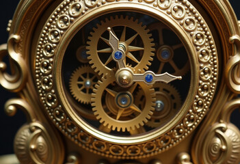 Fototapeta premium Golden Clockwork Mechanism with Intricate Details