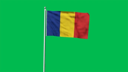 High detailed flag of Romania. National Romania flag. Europe. 3D illustration.