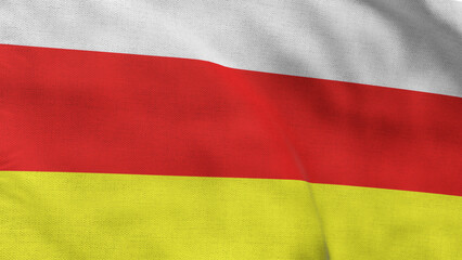 High detailed flag of South Ossetia. National South Ossetia flag. 3D illustration.