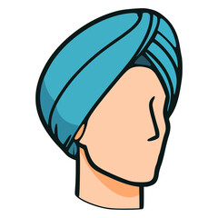 turban on mannequin traditional fashion flat color vector illustration template design