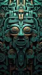 Aztec totem architecture backgrounds.
