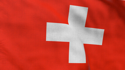 Obraz premium High detailed flag of Switzerland. National Switzerland flag. Europe. 3D illustration.