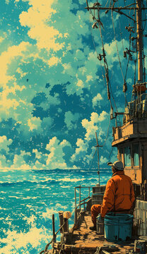 a fisherman who is fishing
