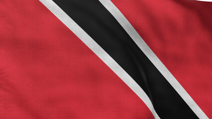 High detailed flag of Trinidad and Tobago. National Trinidad and Tobago flag. South America. 3D illustration.