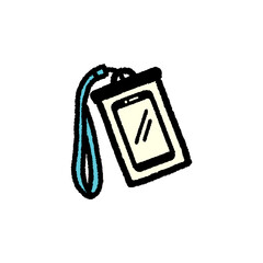 手書き風のシンプルな防水スマホケースのイラスト