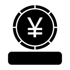 Yen currency, yen coin, yen icon