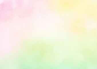 Obraz premium ピンクと緑と黄色の春の水彩テクスチャ 