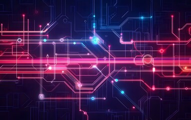 Obraz premium Futuristic digital background featuring vibrant lines and glowing elements, symbolizing connectivity and advanced technology in a visually striking manner.