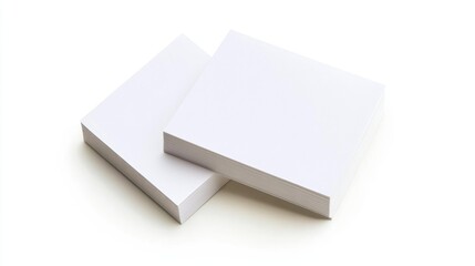 Two blank sticky notes on white background, for messaging