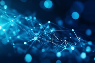 Abstract Network of Interconnected Blue Lines