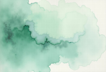 Obraz premium Emerald Green Watercolor Cloud Texture