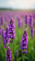 Obraz premium Medicago sativa field with purple flowers isolated, crop, agriculture