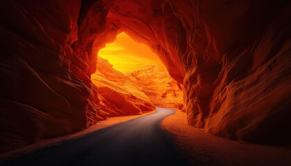 Scenic journey through a desert canyon usa landscape photography vibrant sunset captivating viewpoint