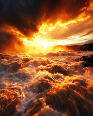 Dynamic waves crashing at sunset natural landscape nature photography dramatic environment scenic viewpoint