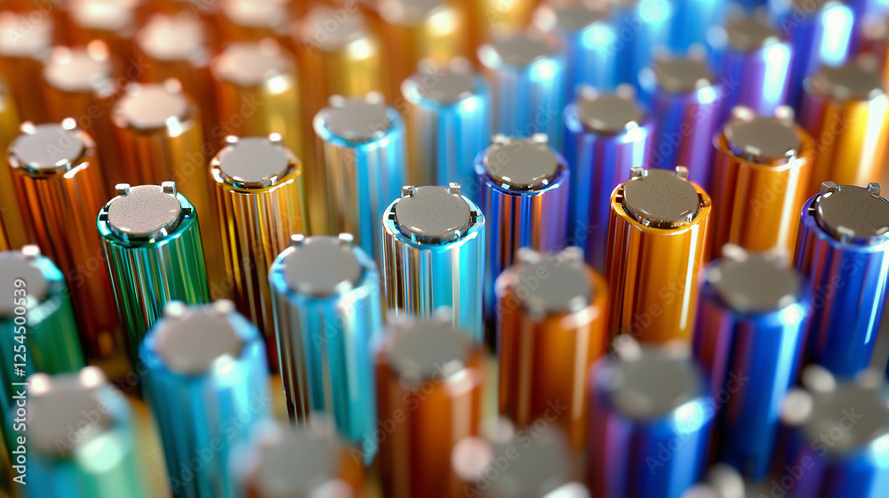 Wall mural abstract colorful battery array