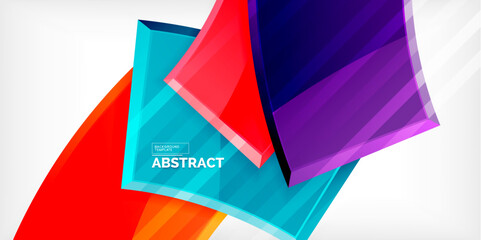 Round 3d shapes, plates background. Creative composition design template