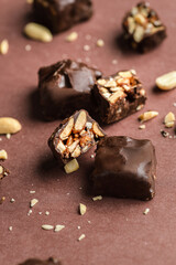 chocolate candy bars with nuts 