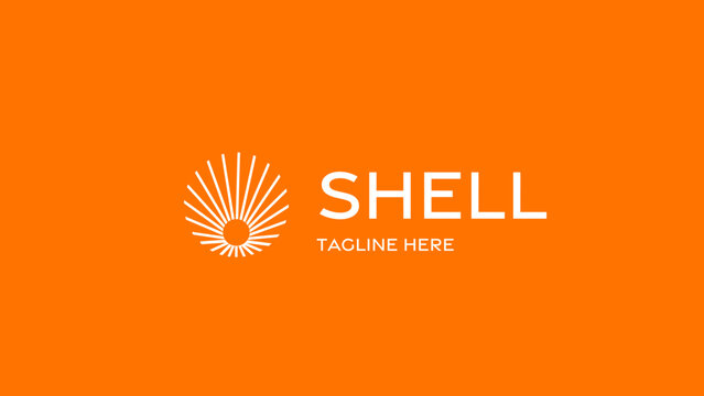 Linear logo of a sun or a shell. Vector logo, brand, visual identity