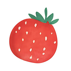 Obraz premium strawberry, watercolor icon, transparent PNG, isolated, cut-out