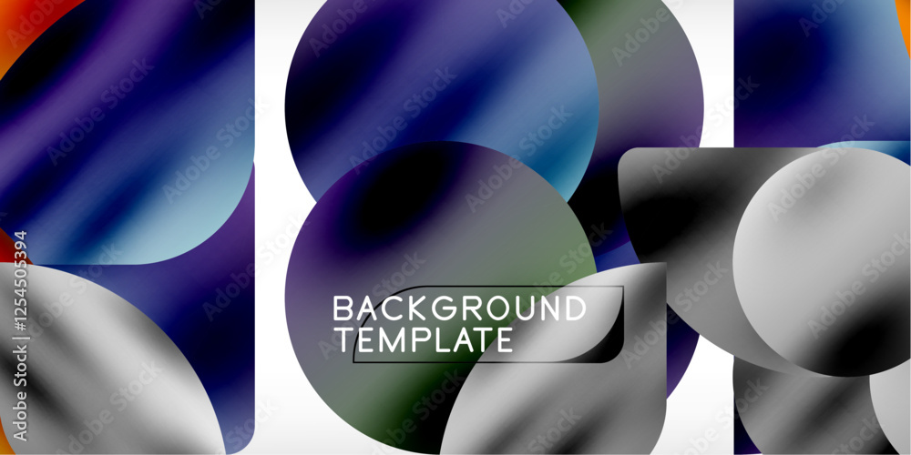 Poster Bright circles with shadows abstract background