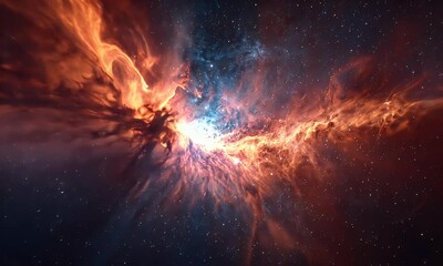 Colorful nebula explosion in deep space - Powered by Adobe