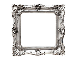 A Luxurious Silver Ornate Frame with a Vibrant Yellow Canvas Awaiting Your Masterpiece