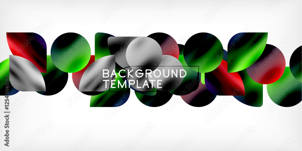 Poster Bright circles with shadows abstract background