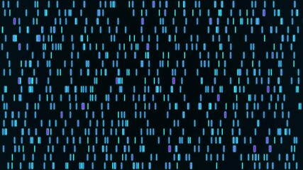 Big genomic data visualization. Animation. Abstract DNA information processing by virtual ai, artificial intelligence. Motion Animation. Video available in 4K FullHD and HD render footage - Powered by Adobe