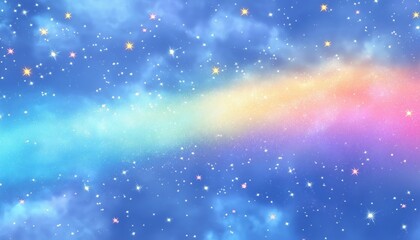 Obraz premium Rainbow Gradient Starry Sky Pride Month Texture