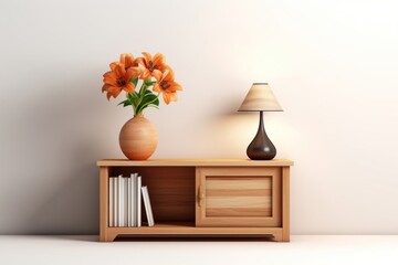 Flower lamp furniture sideboard.