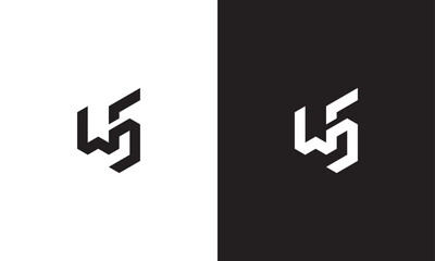 WS logo, monogram unique logo, black and white logo, premium elegant logo Vector