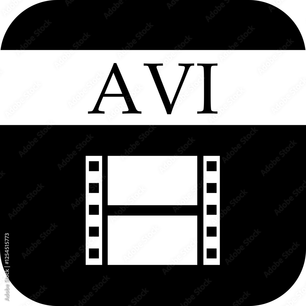 Poster file icon. format of document on computer flat symbol. avi file sign. audio extension graphic multim