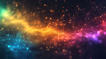 rainbow digital composition with a blurred background symbolizing innovation, technology, and the future. The modern tone represents creativity, transformation, and the digital world