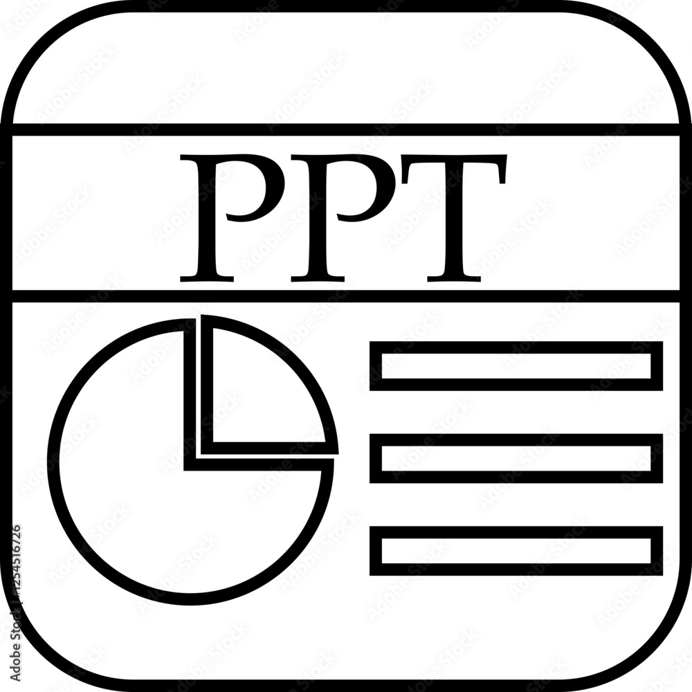 Fototapete file icon. format of document on computer outline symbol. ppt file sign. audio extension graphic mul