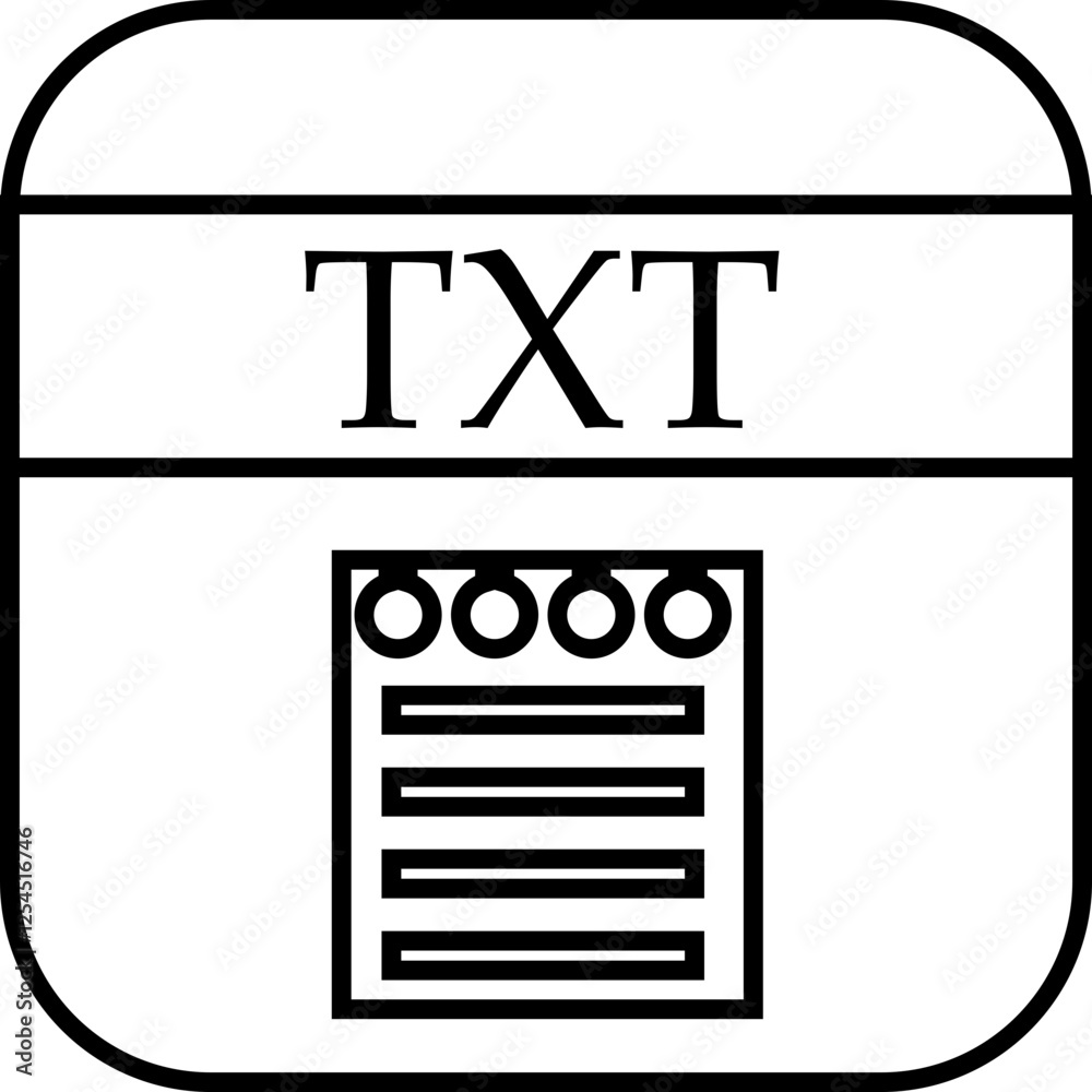 Fototapete file icon. format of document on computer outline symbol. txt file sign. audio extension graphic mul