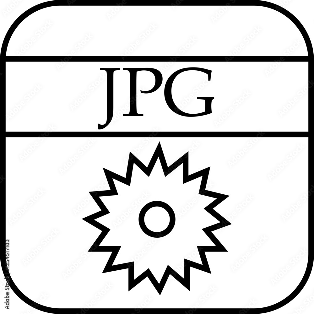 Poster file icon. format of document on computer outline symbol. jpg file sign. audio extension graphic mul