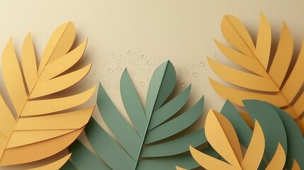 Vibrant Paper Leaves on Soft Background - Ideal for Nature and Craft-Themed Designs and Projects