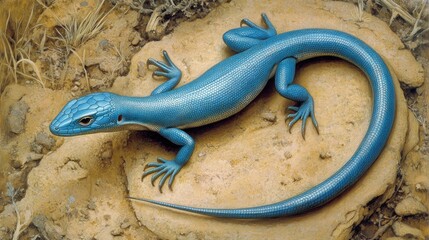 Naklejka premium Azure lizard desert rock sun habitat reptile wildlife