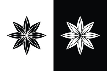 Elegant Star Anise Silhouette Icon for Holiday Designs