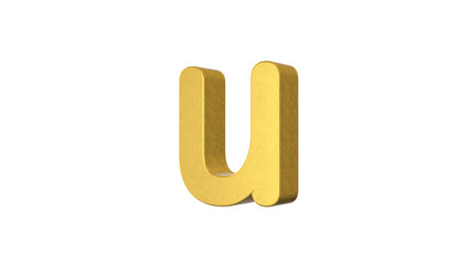 English alphabet Letter U 4k Illustration. Script text labels.