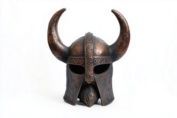 Fototapeta premium A Viking helmet isolated on a white background.