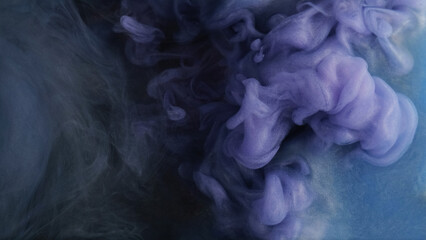 Smoke veil. Grunge fume. Blue gray silver paint mix with marbling cloud. Airy flow haze with cosmic gas texture defocused water surface abstract background.