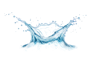 abstract water splash isolated on transparent or white background 