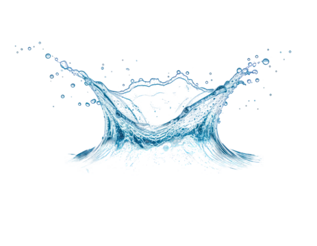 abstract water splash isolated on transparent or white background 