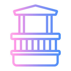 balcony Line Gradient Icon